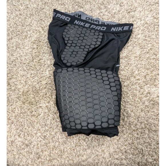 Nike Pro Padded Compression Shorts Tights Football Mens Large Black Padding - Picture 3 of 4